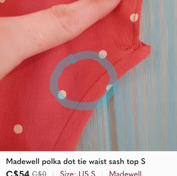Madewell polka dot tie waist sash top S - Picture 9 of 9